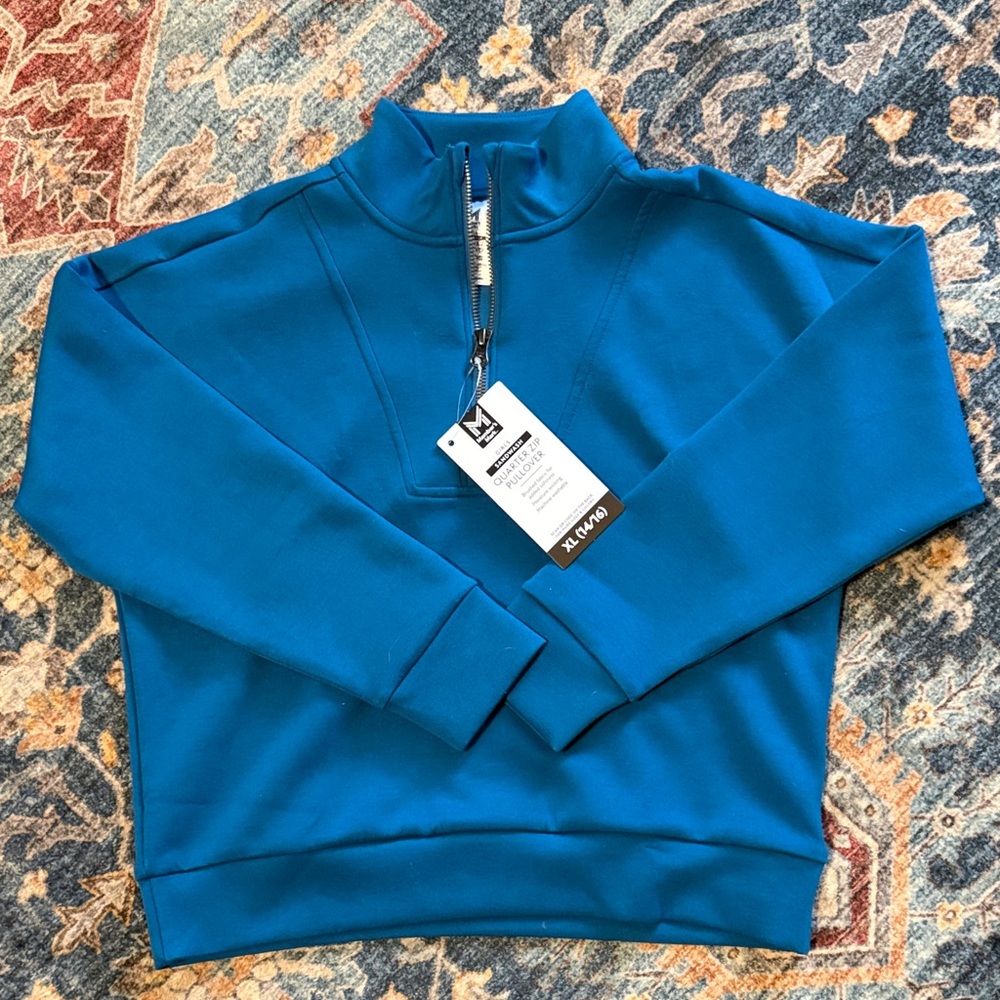 Kids Blue Quarter-Zip Sweatshirt